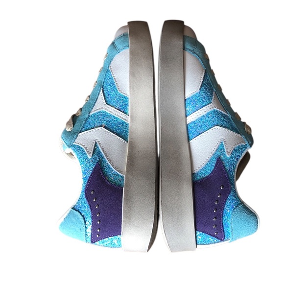 Culture of brave C.O.B. Play Blue Purple and White Glitter Sneakers size 39